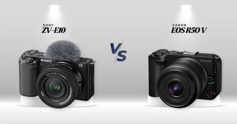 Sony ZV-E10 vs Canon R50 V lado a lado: as duas câmeras mirrorless APS-C comparadas para criadores de conteúdo