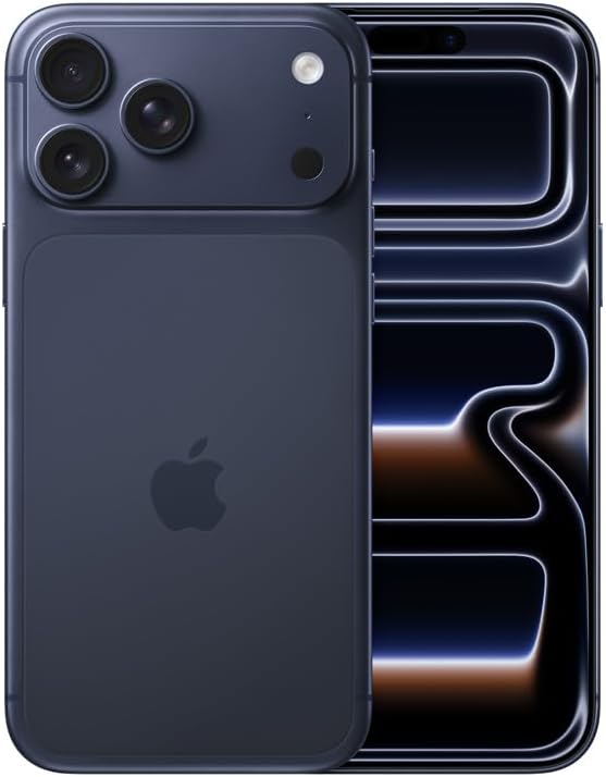 Smartphone Apple iPhone 17 Pro Max azul com sistema triplo de câmeras Fusion de 48 MP