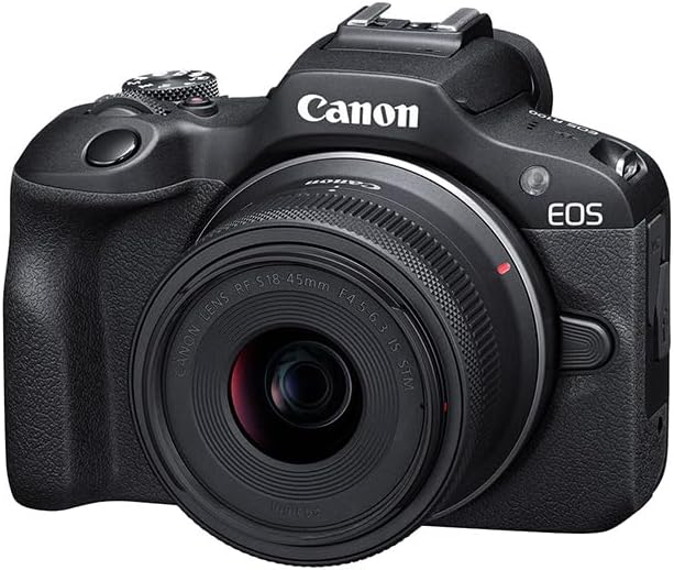 Câmera mirrorless Canon EOS R100 com lente 18-45mm IS STM