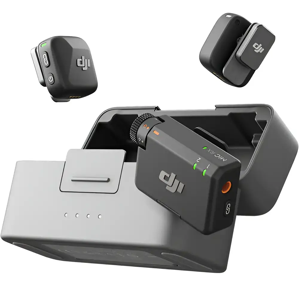 Sistema de microfone sem fio DJI Mic Mini com transmissor de lapela para gravação a distância