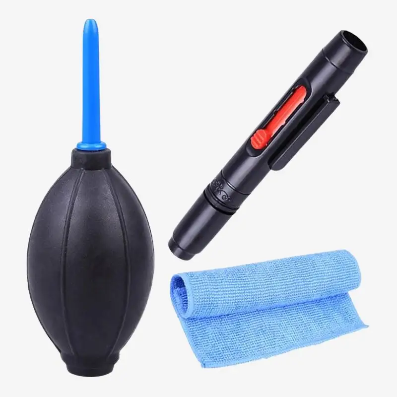 Kit de limpeza 3 em 1 com soprador, pincel e microfibra para limpar os contatos e evitar códigos de erro Canon