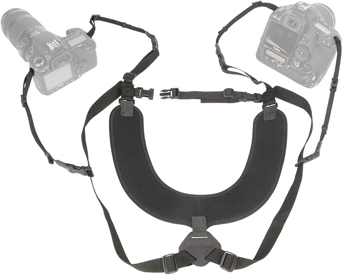 Arnês duplo OP/TECH USA Double Sling de neoprene para duas câmeras