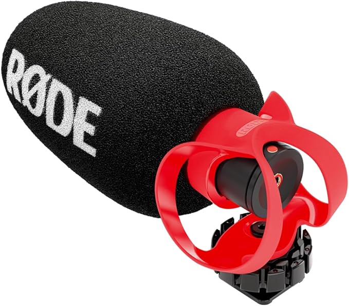 Microfone direcional Rode VideoMicro II com suporte antichoque para câmeras de vlog
