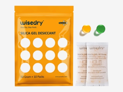Sachês de sílica gel azul reutilizáveis para controlar umidade e proteger câmeras e lentes